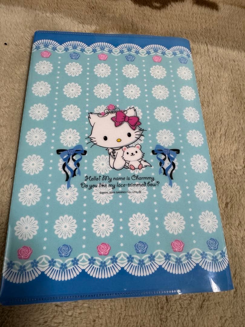 2005年　レア　 チャーミーキティ　ノートカバー　水色