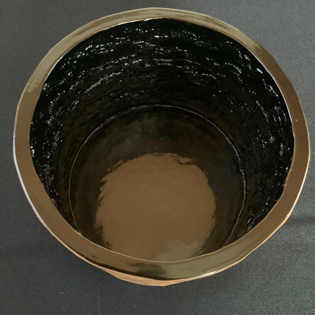 【茶道具】　漆桶建水　平安　新山閑斎作　建水　共箱