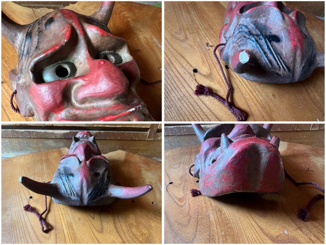 【O-1627】お面 能面 恵比寿 おかめ お多福 東南アジア 仏教 天狗 般若