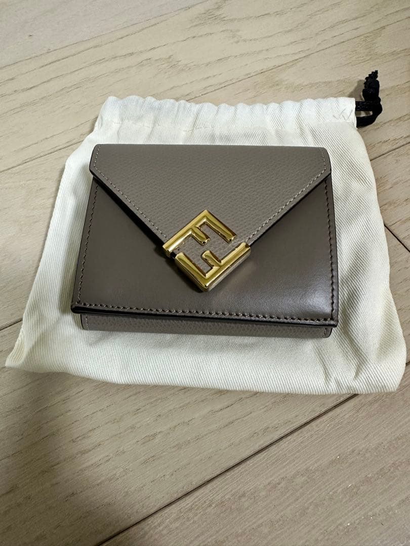 FFダイヤモンド財布 グレー＆ダブグレー ツートンレザー 財布
