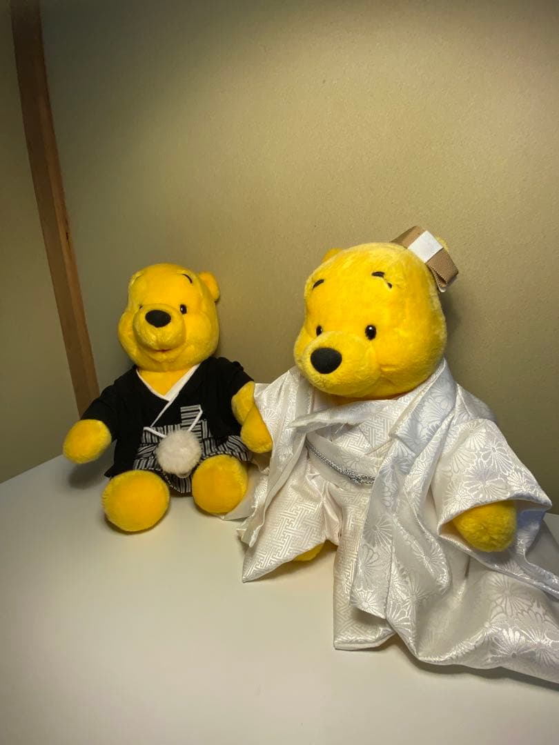 プーさん 和服 ぬいぐるみ 2体セット「手作り」　値段交渉あり