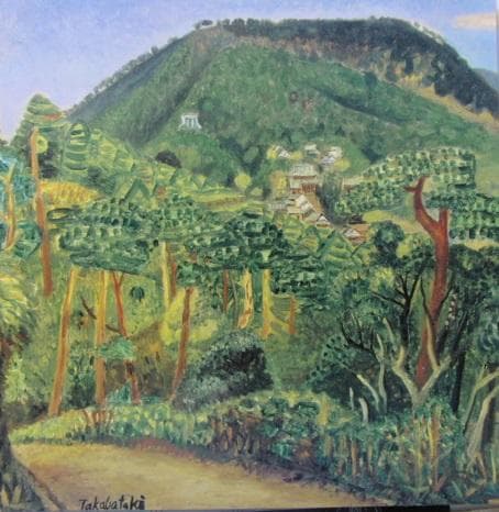 高畠達四郎、【琴平宮】、希少な画集より、新品高級額・額装付