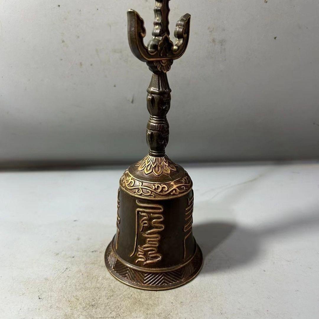 浮彫天蓬帝鐘天蓬鐘鈴 道家用品 三清鈴 三叉金剛鈴 仏具 置物
