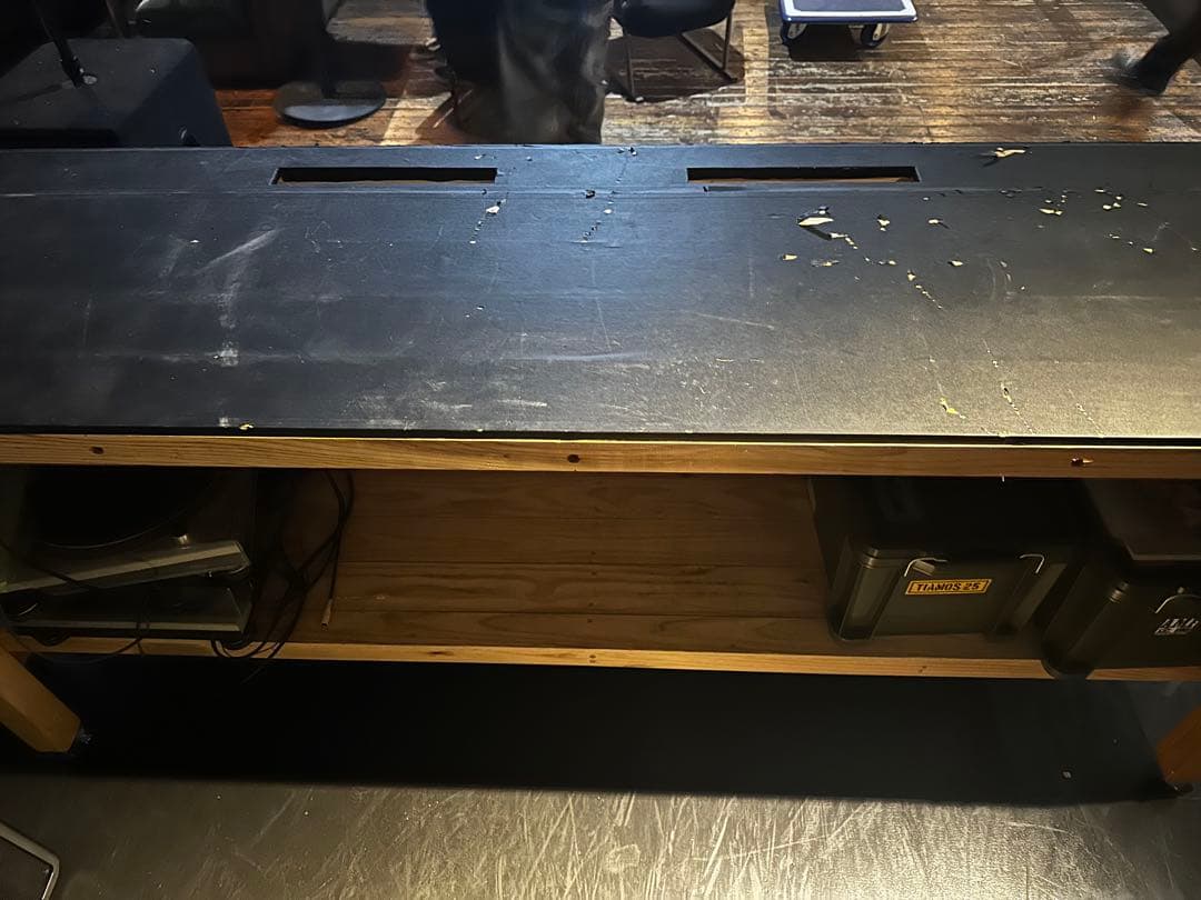 DJテーブル 収納スペース付き 黒