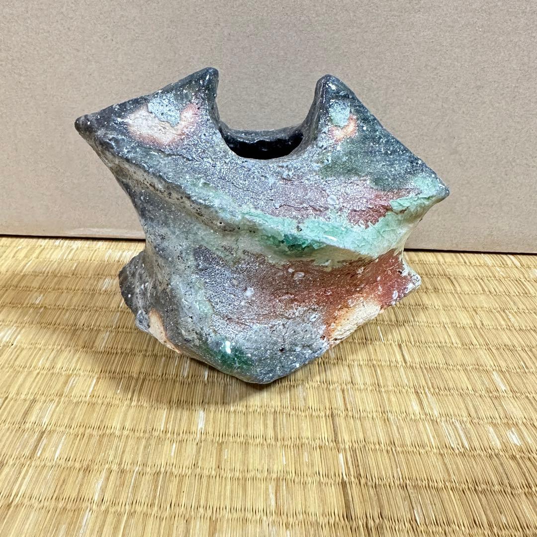 新学　伊賀　 花入 共箱