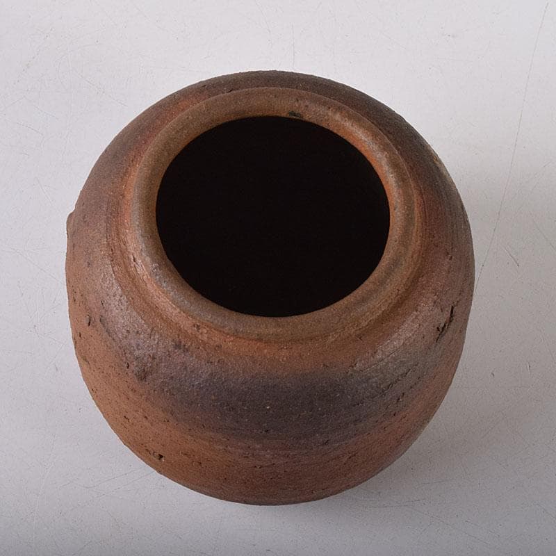 備前焼　古備前　おはぐろ壺　広口茶入　江戸中期　時代箱　C　7617