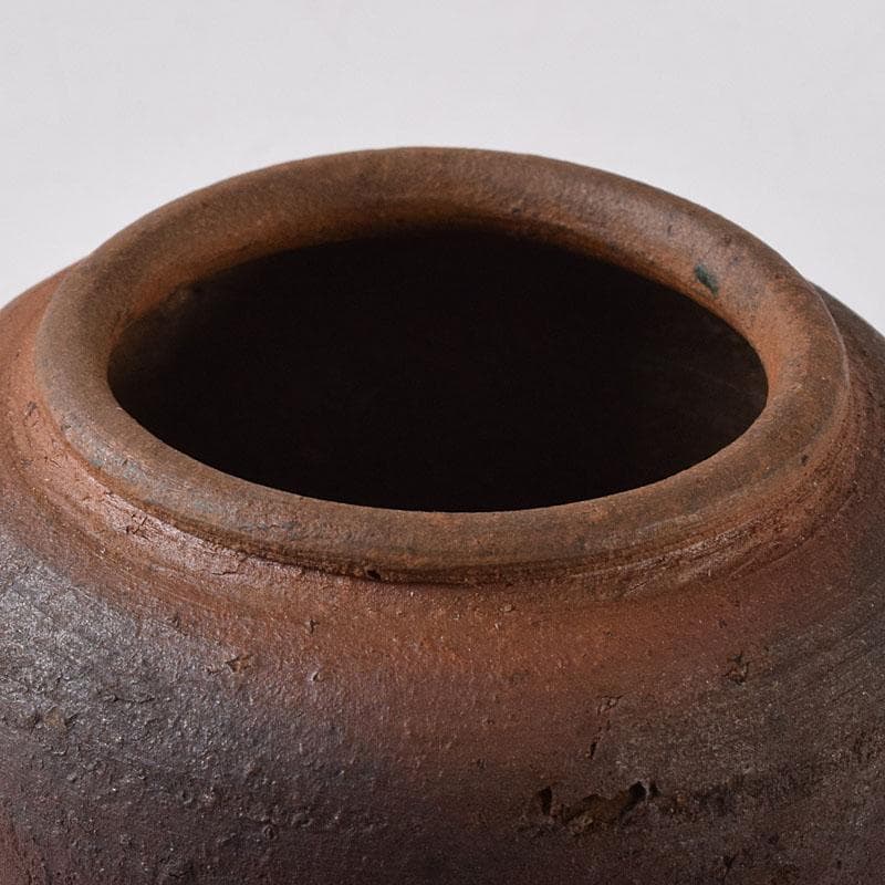 備前焼　古備前　おはぐろ壺　広口茶入　江戸中期　時代箱　C　7617