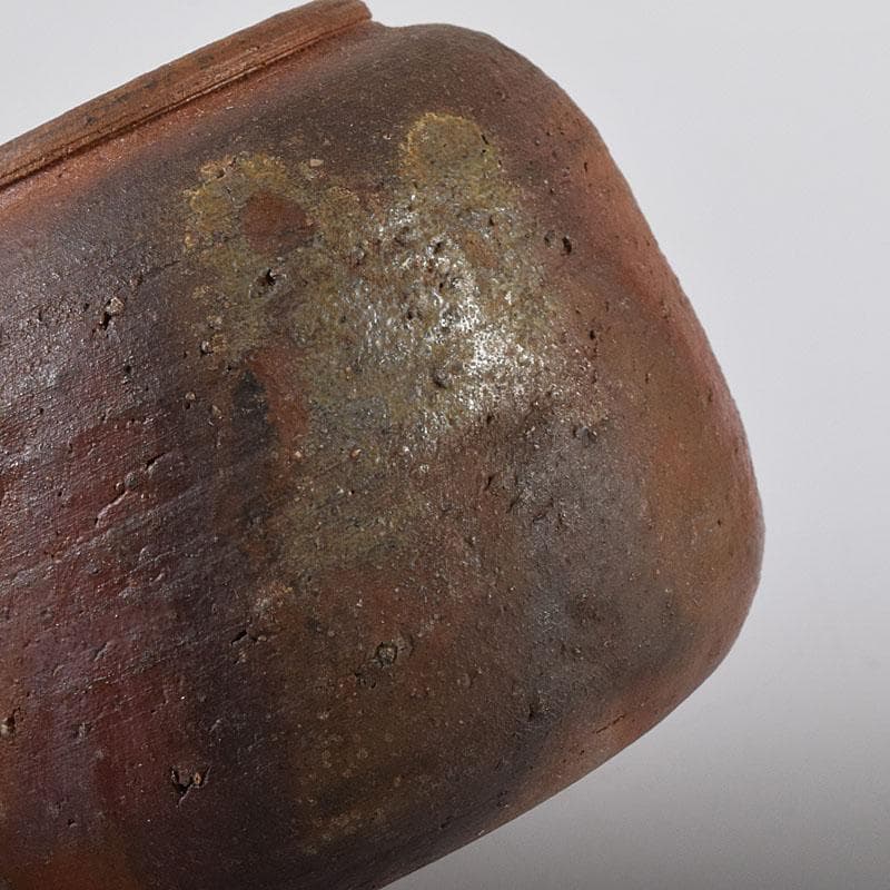 備前焼　古備前　おはぐろ壺　広口茶入　江戸中期　時代箱　C　7617