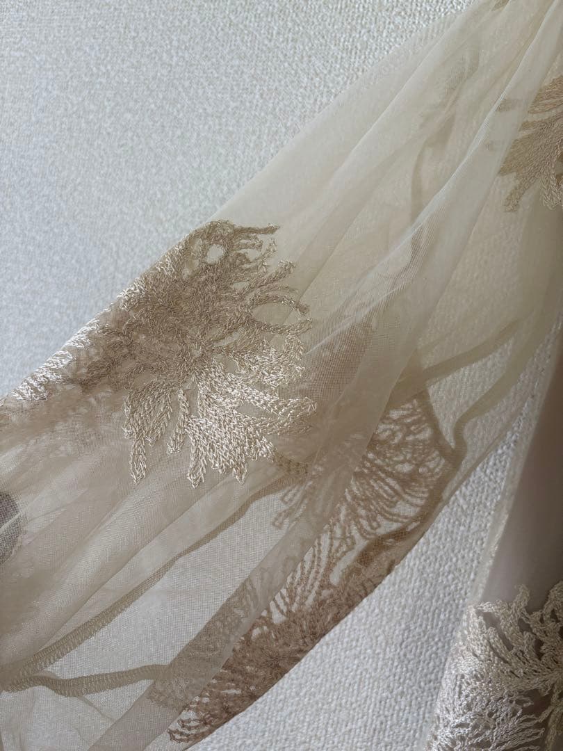 【美品】niana フラワー 刺繍ティアードフリルドレス Aライン