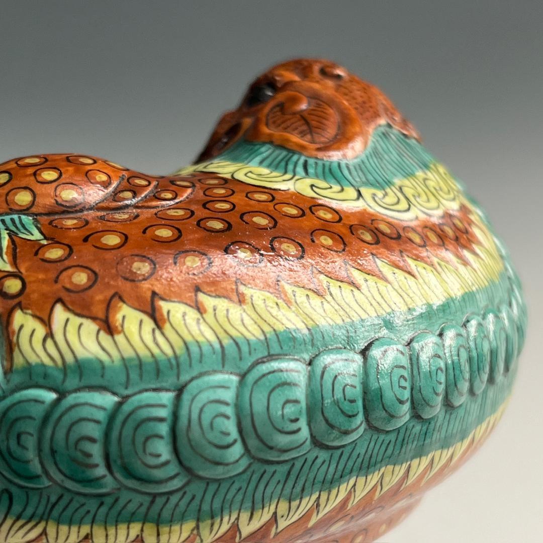 唐物 粉彩獅子形水洗 大清乾隆年製 款 中国美術 古玩 SN813