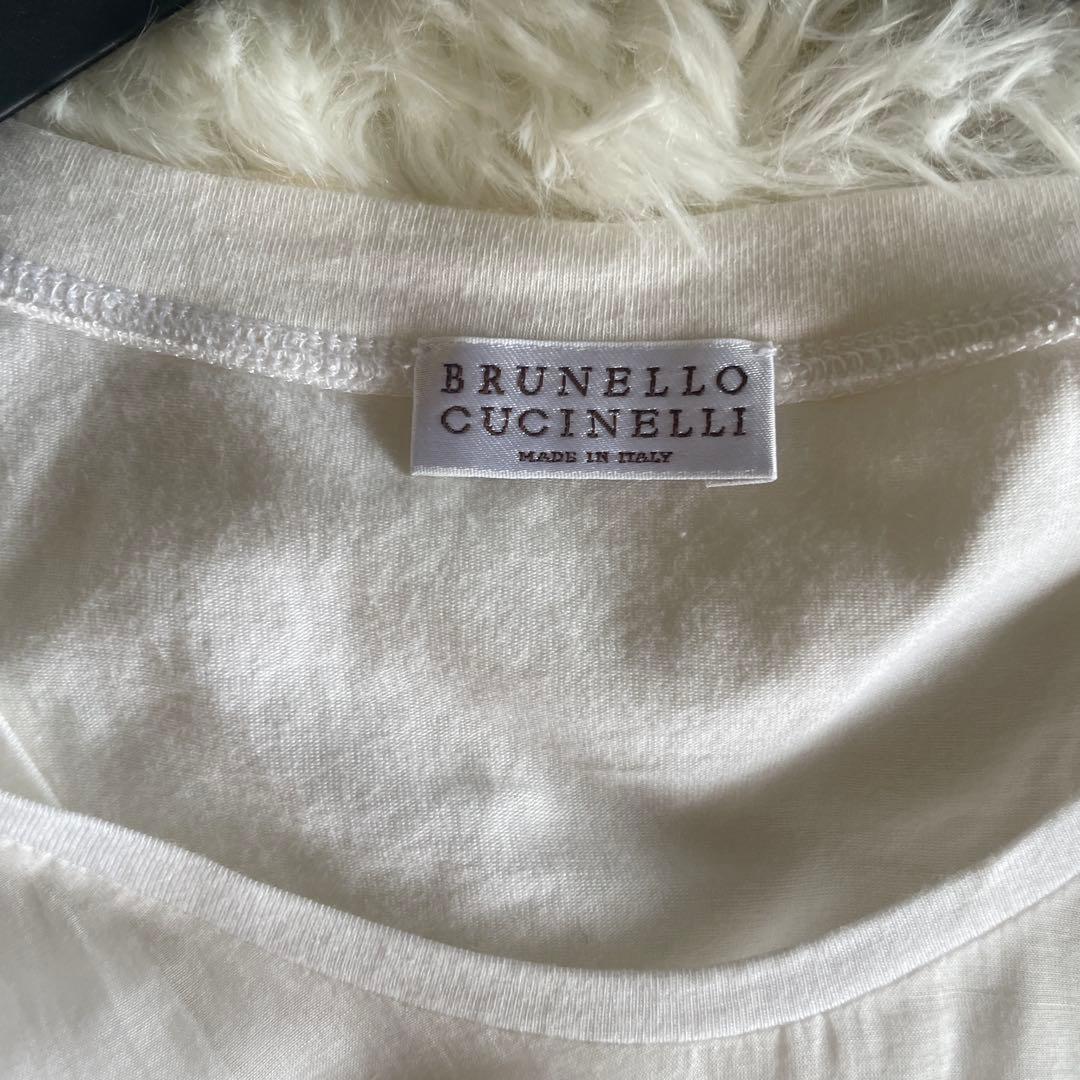 美品　ブルネロクチネリ　シルク　ホワイト ノースリーブ タンクトップ