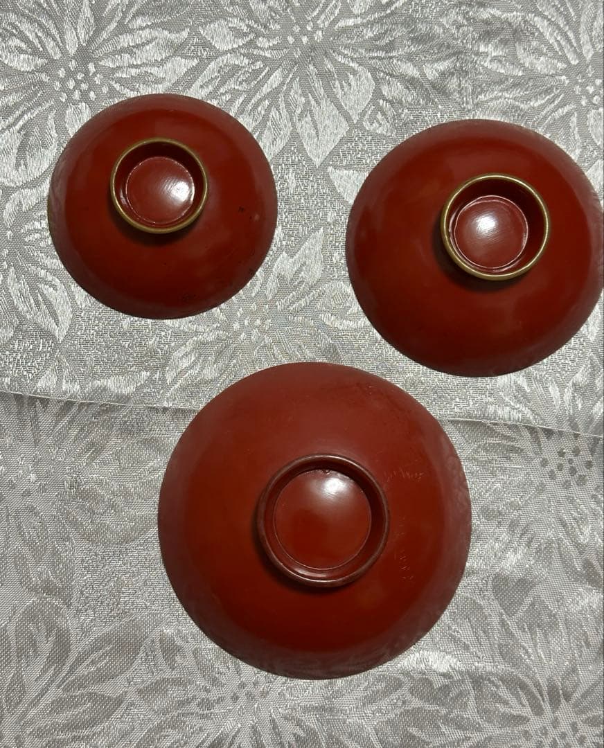 盃　漆塗り　小、中、大　3個　江戸時代