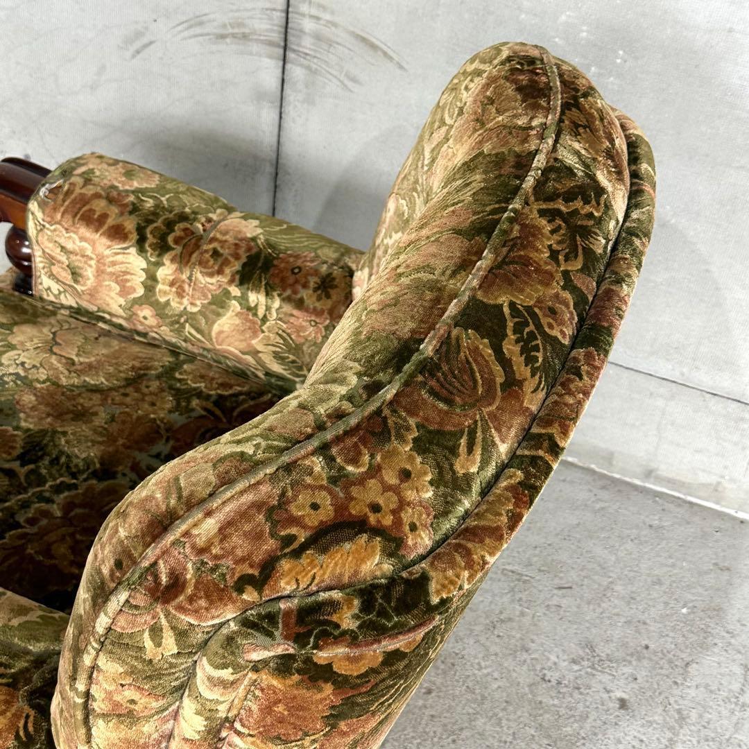 ✿70s✿ karimoku 昭和レトロ　応接ソファー　ベロア　金華山　その①