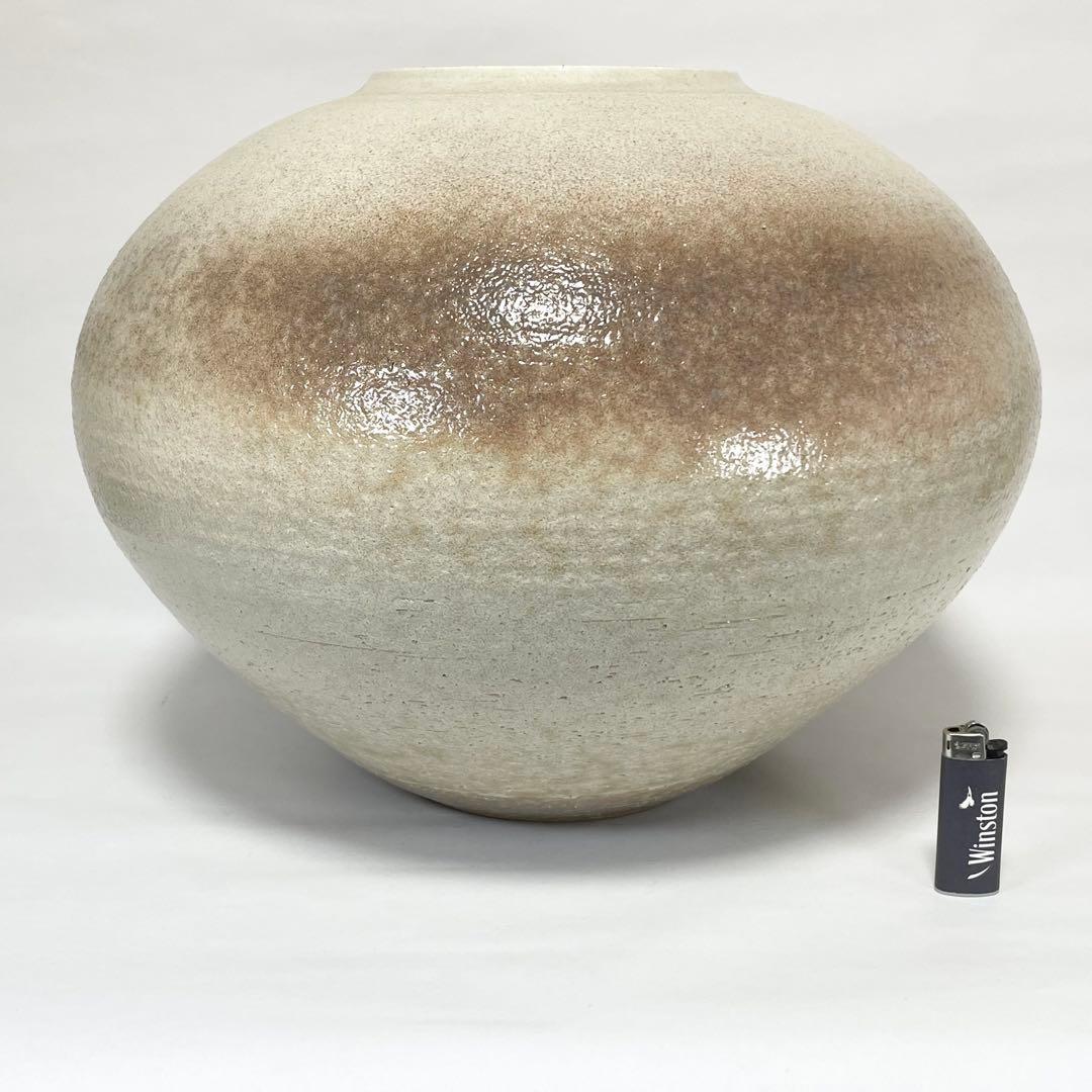 萩焼　萩華山　小野光龍　大壺　木箱入り　未使用　花瓶　壺