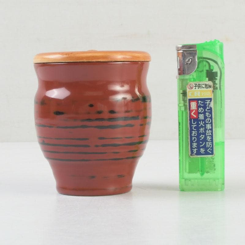茶道具　根来塗　磯矢阿伎良　茶器　仕覆付　共箱　V　9302