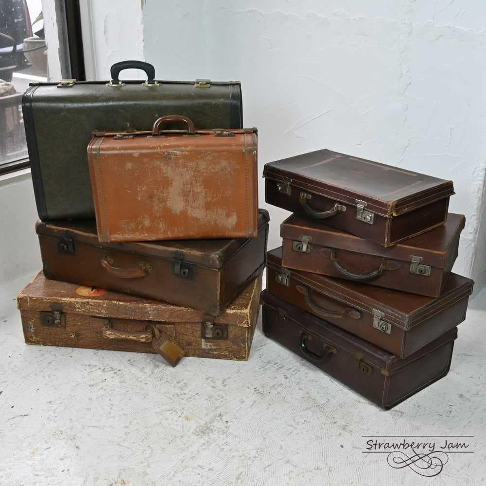 L3612-99-9 英国アンティーク トランク レザー 収納 かばん イギリス