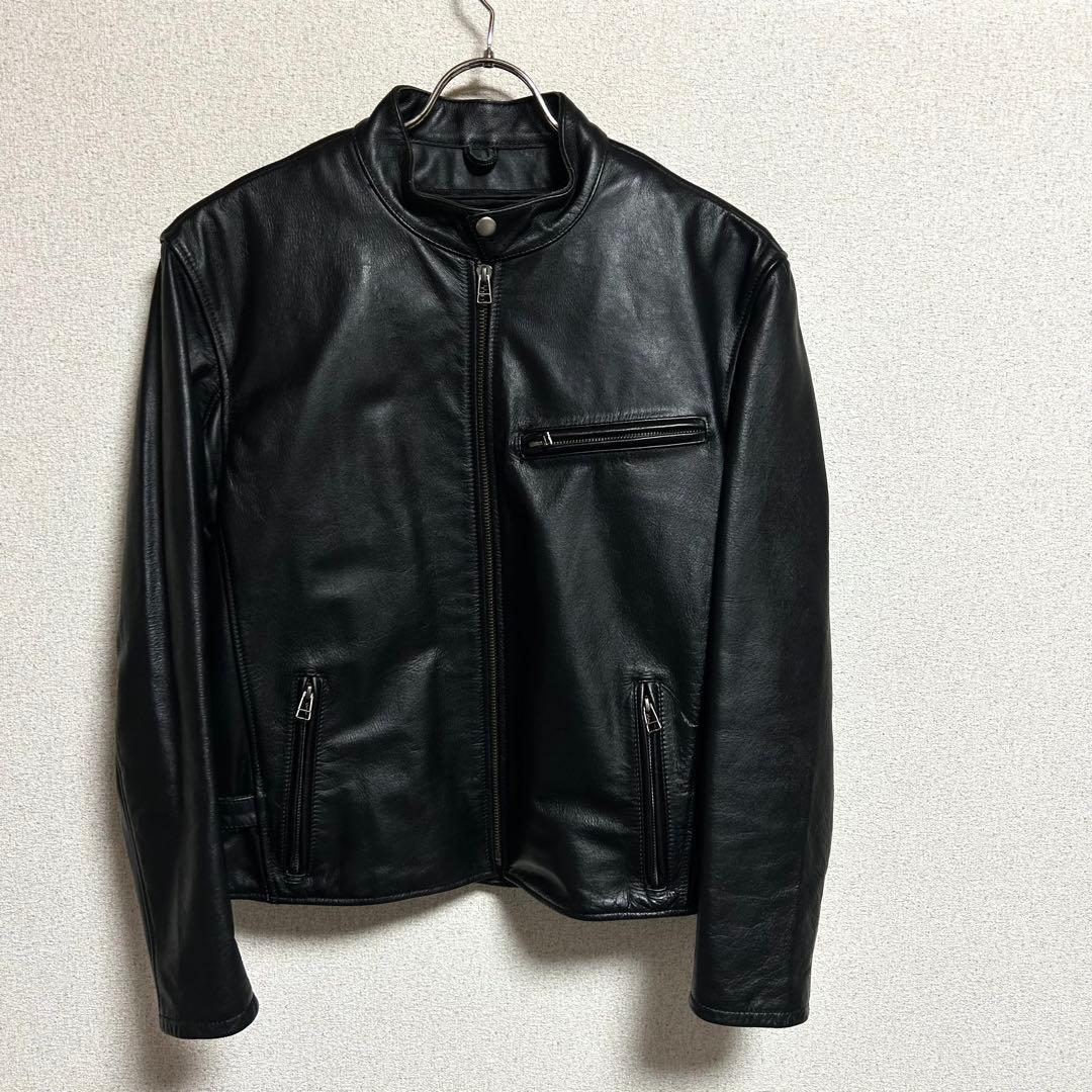 MOTO FIELD レザー　ライダースジャケット　シングル　M ブラック