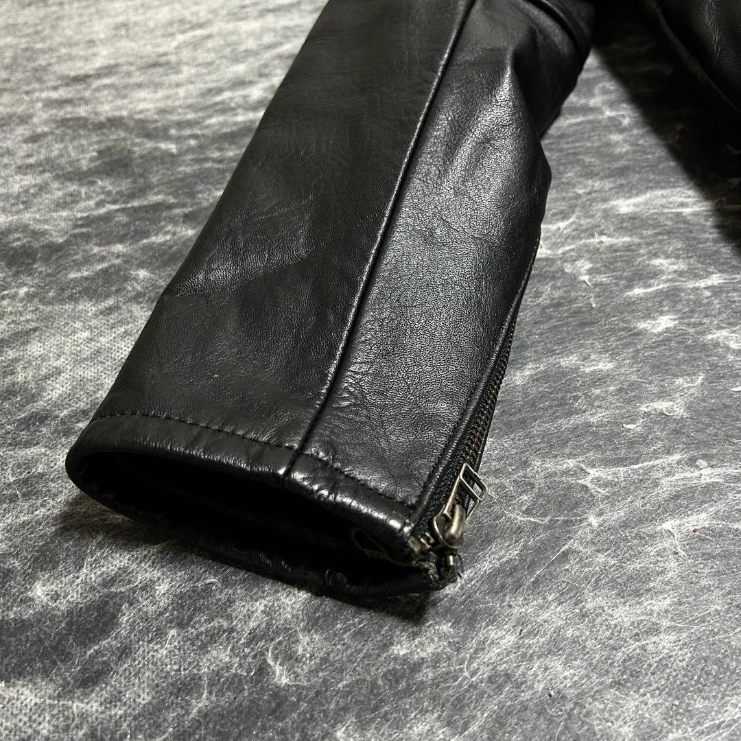 MOTO FIELD レザー　ライダースジャケット　シングル　M ブラック