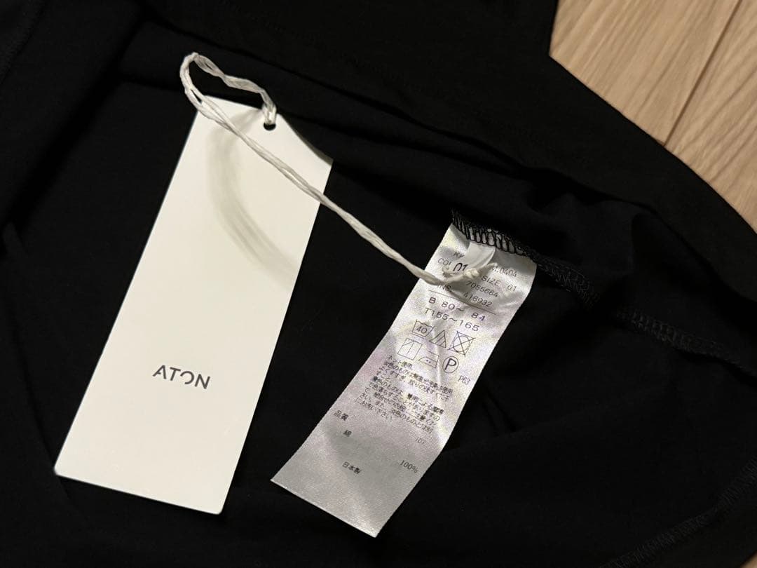 ATON エイトン☆ノースリーブ タンクトップ 60 FRESCA 黒 01