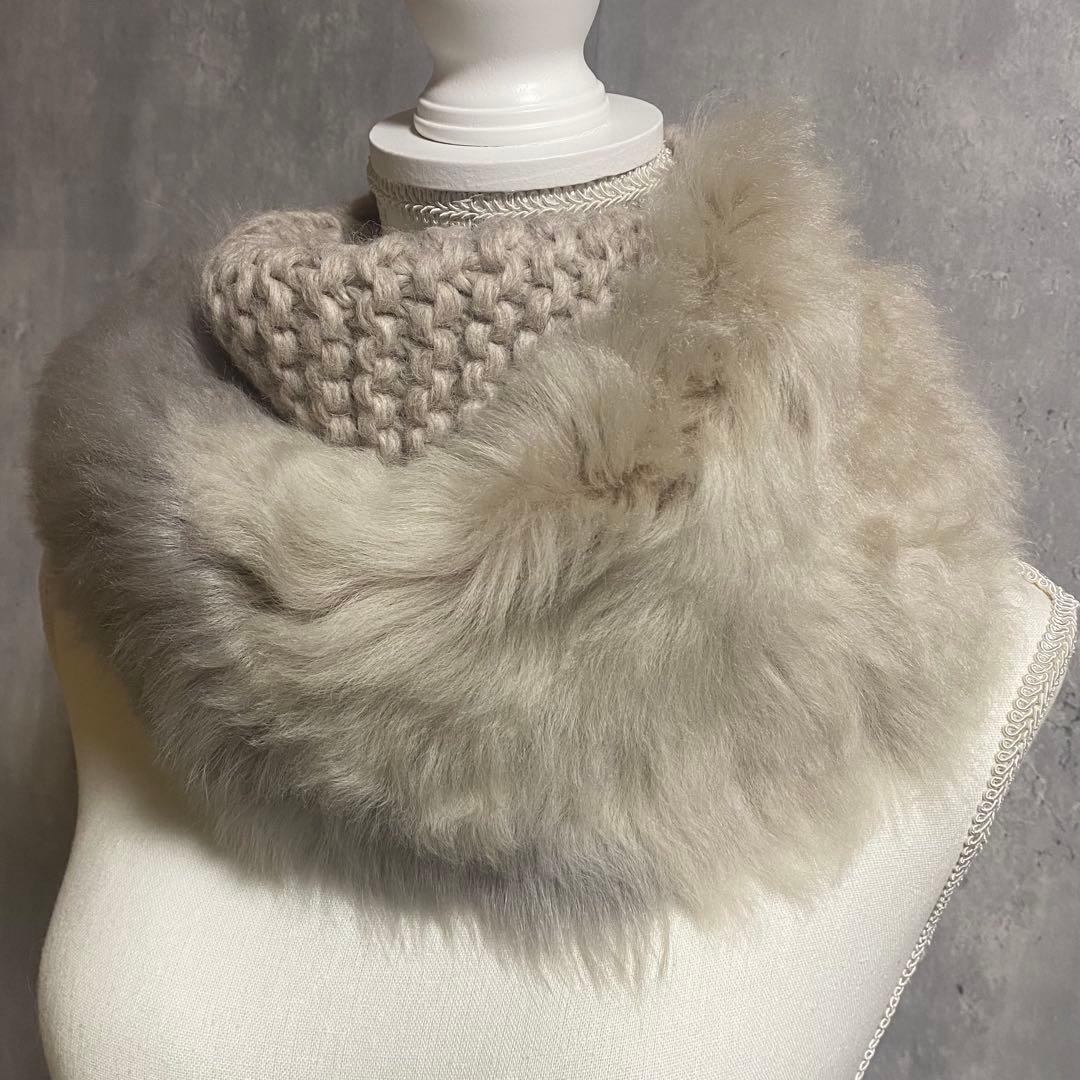 【新品タグ付】ガシュロウアンドコール theory ニット＆ムートン スヌード