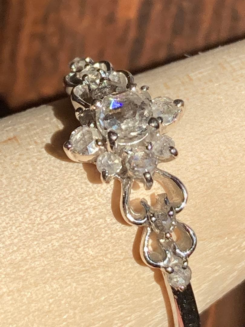 m*l様 ローズカットダイヤモンド透かしリングK18WG 18金ホワイトゴールド