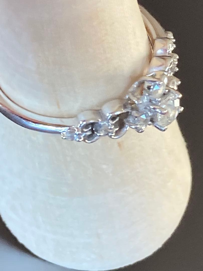 m*l様 ローズカットダイヤモンド透かしリングK18WG 18金ホワイトゴールド