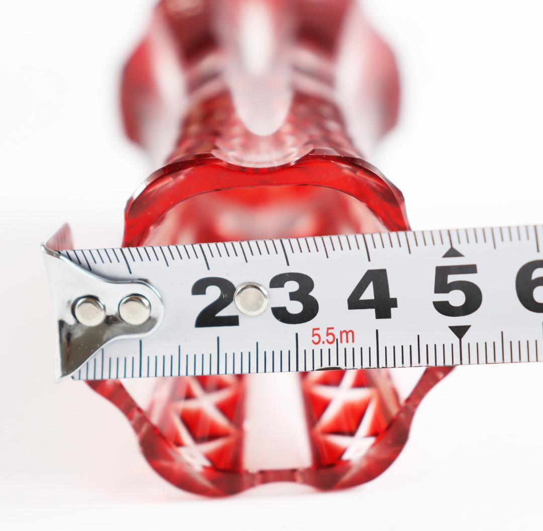 島津薩摩切子 花瓶 色被せガラス 薩摩ガラス 共箱