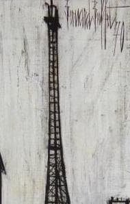 ベルナール・ビュッフェ「La tour Eiffel」希少画集の額装画、人気作品