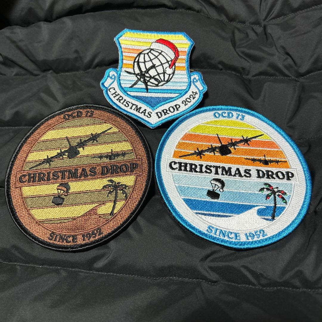 最終出品 米空軍 横田基地 航空自衛隊 クリスマスドロップ パッチ 3枚セット