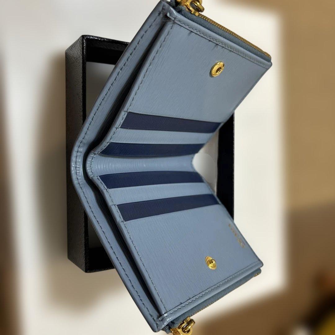【専用】PRADA 二つ折り財布 ライトブルー
