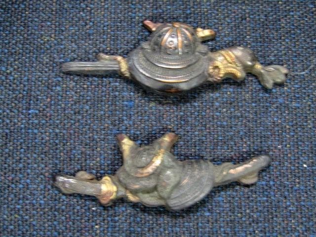 A★武具　刀装具　刀　目貫(兜)　縁/頭/　金象嵌　計4点★