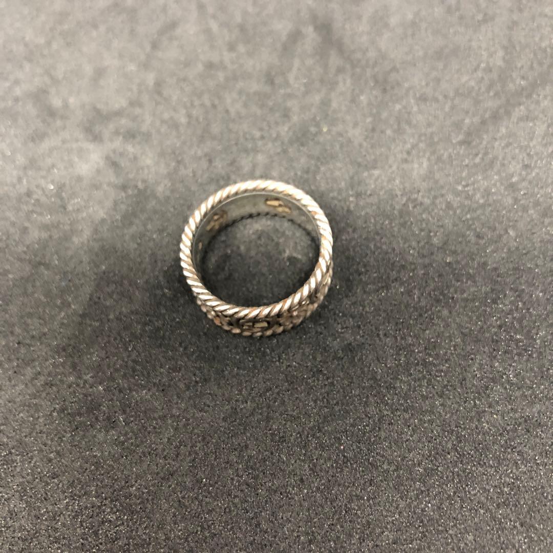 12451 GUCCI シルバーリング 花模様　廃盤美品　マーモント G リング