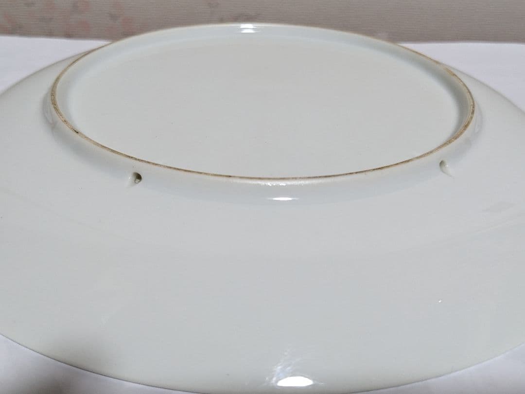 ⭐九谷焼 鉄銹掻落し風神図飾り皿 吸坂手 明治時代 掻き落し骨董品レア物飾り