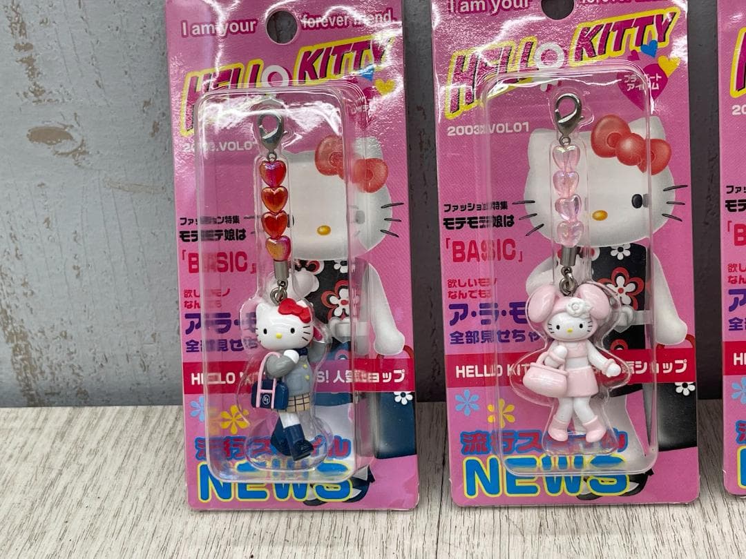 ハローキティ 2003年 ラインストーンストラップ 5種 他 コンプリートセット