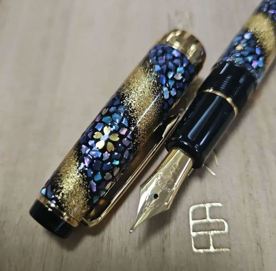 【超レア】セーラー万年筆 21K 内閣総理大臣特別慰労品 螺鈿蒔絵 桜流れ
