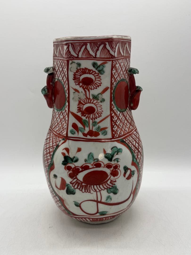 中国　明時代　呉須　角瓶　送料込み251114