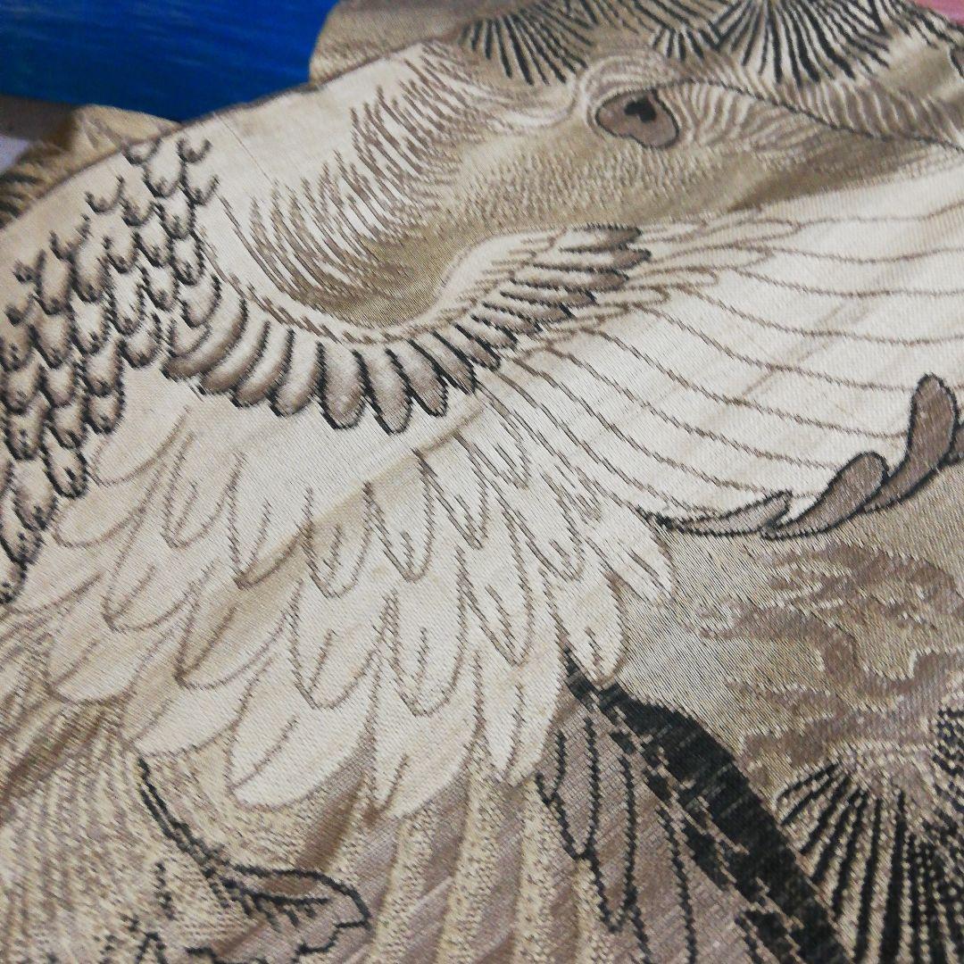 海外コレクター向け戦前後旧家蔵出時代鳳凰図柄長さ３、６Ｍ横幅３１㌢着物帯当時物