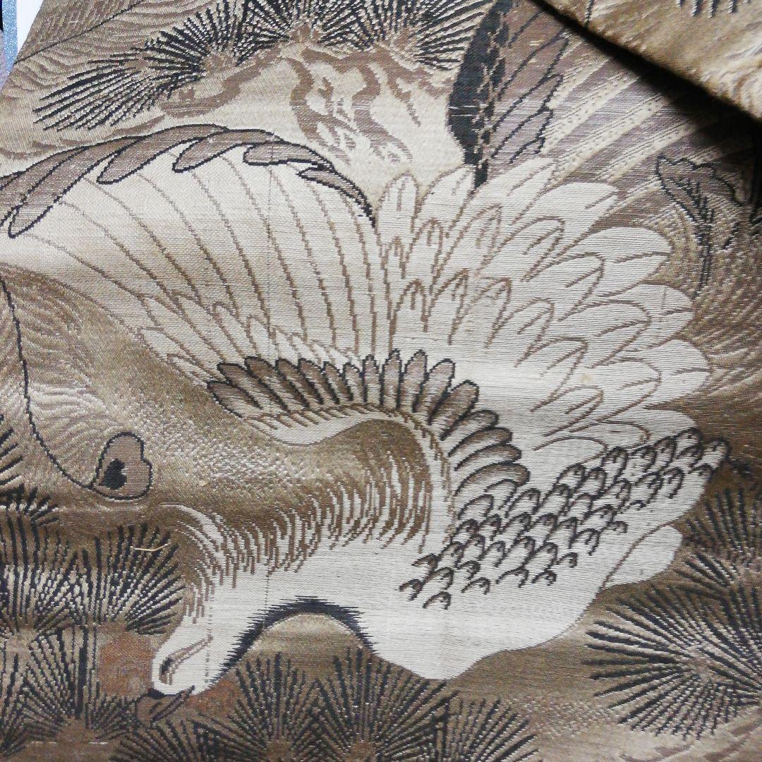 海外コレクター向け戦前後旧家蔵出時代鳳凰図柄長さ３、６Ｍ横幅３１㌢着物帯当時物