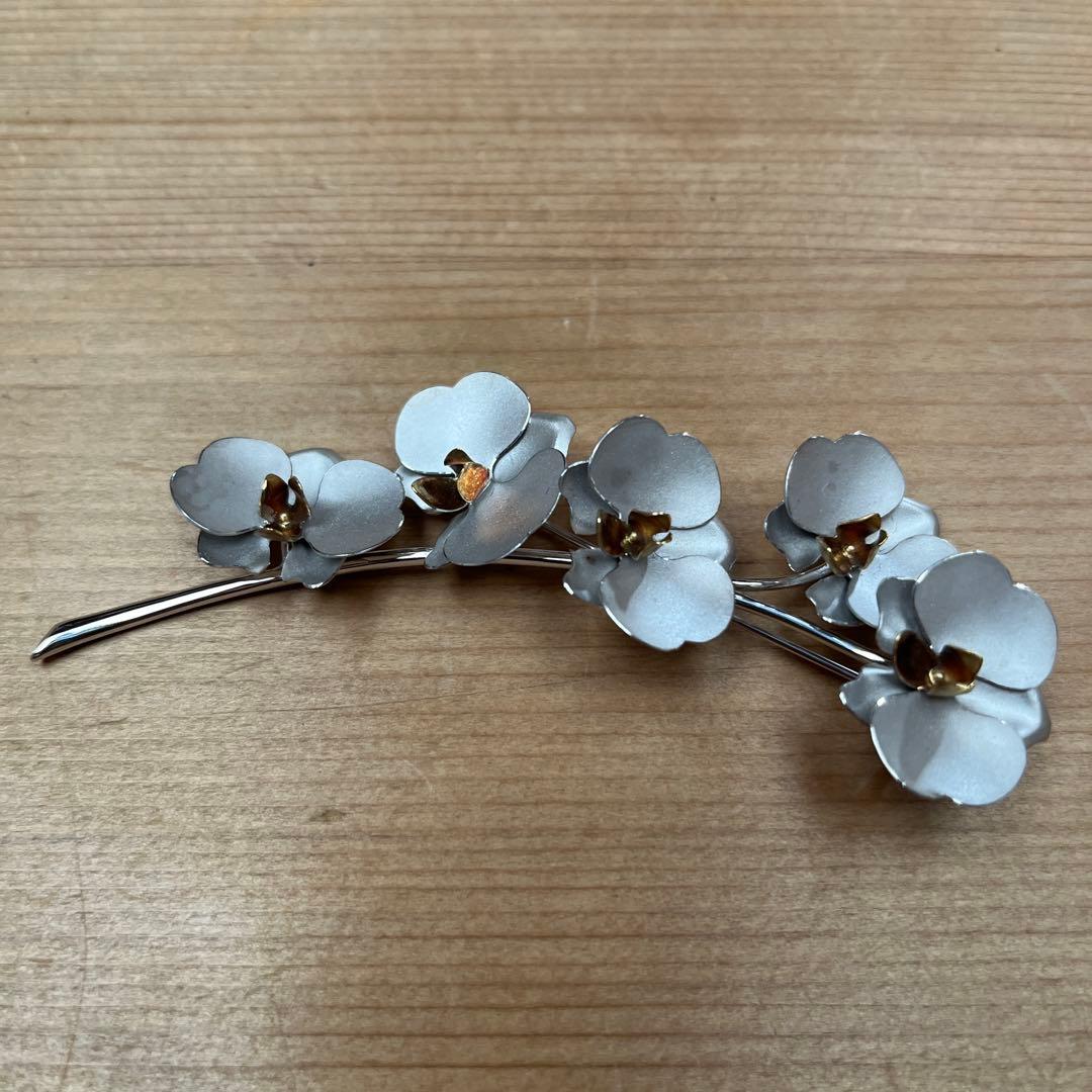 K18WG K18 胡蝶蘭モチーフ ブローチ