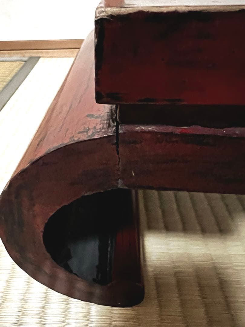 時代 根来 象嵌 螺鈿 巻き花台 香台 盆栽台 特価