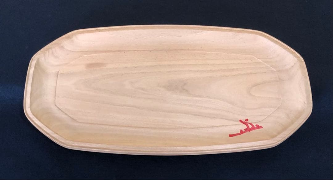 《R》煎茶 茶道具 木地 八稜盆 長盆 花押 木箱　260105か4