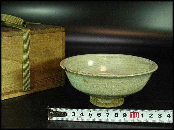 茶道具 李朝 刷毛目 茶碗 時代物(K-A383)