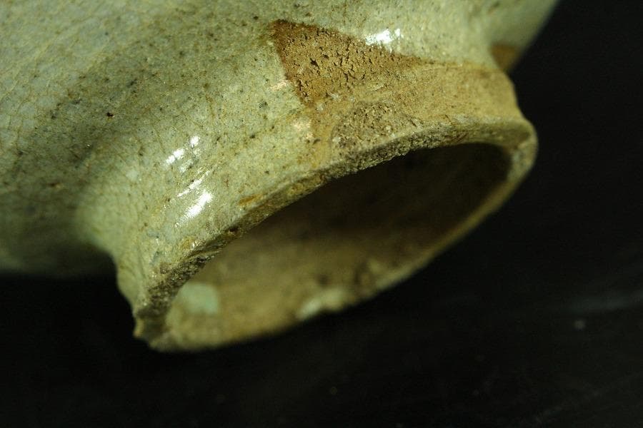 茶道具 李朝 刷毛目 茶碗 時代物(K-A383)