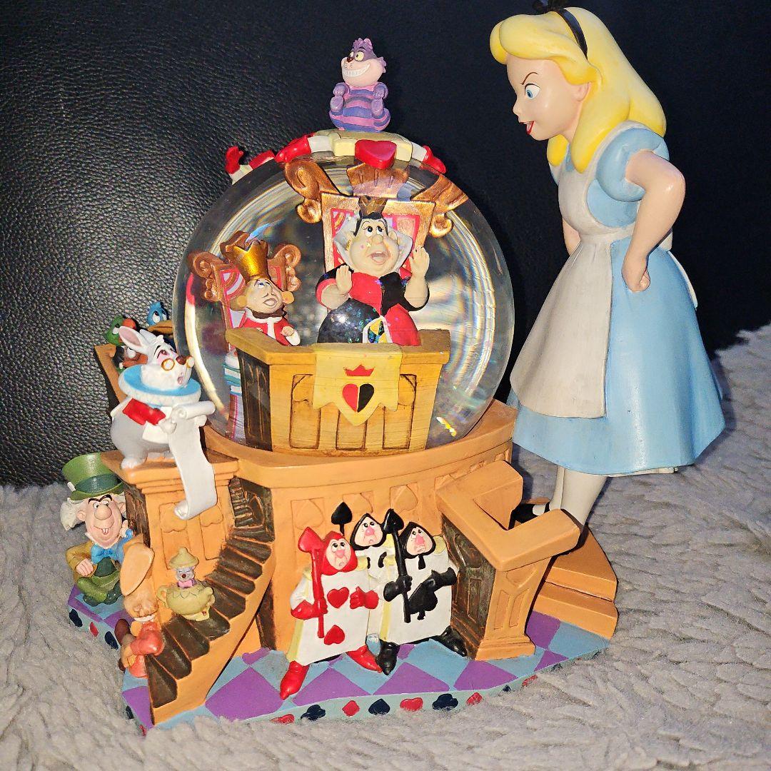 【美品】不思議の国のアリス オルゴール付き スノードーム ス 特大サイズ 置き物