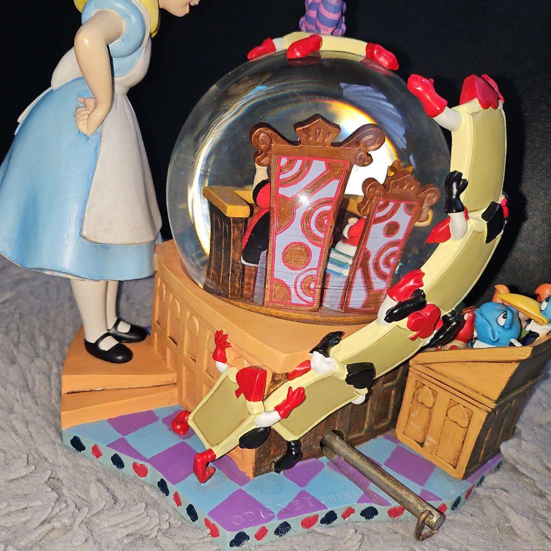【美品】不思議の国のアリス オルゴール付き スノードーム ス 特大サイズ 置き物