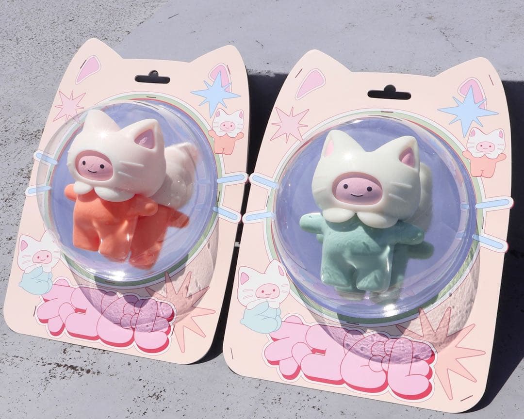 ネコども クマども ソフビ オレンジ