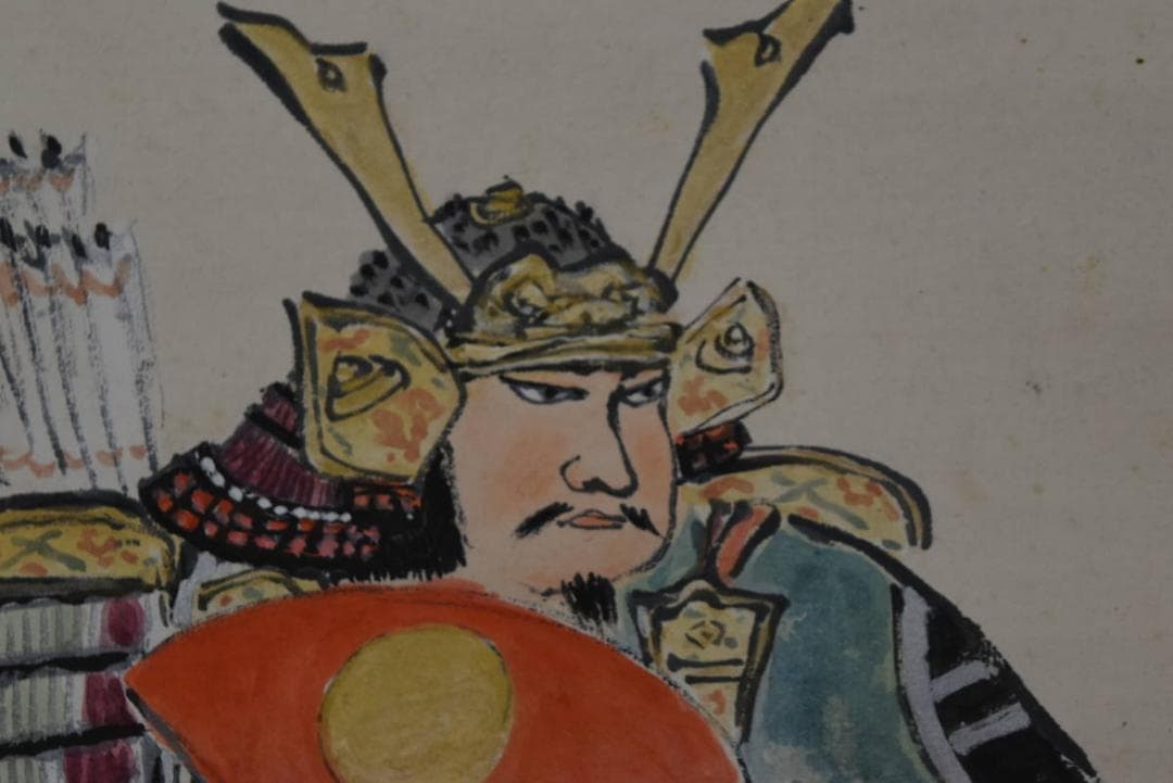 zcst）【真作】小川千甕/武者図/掛軸/名家伝来/AA-157