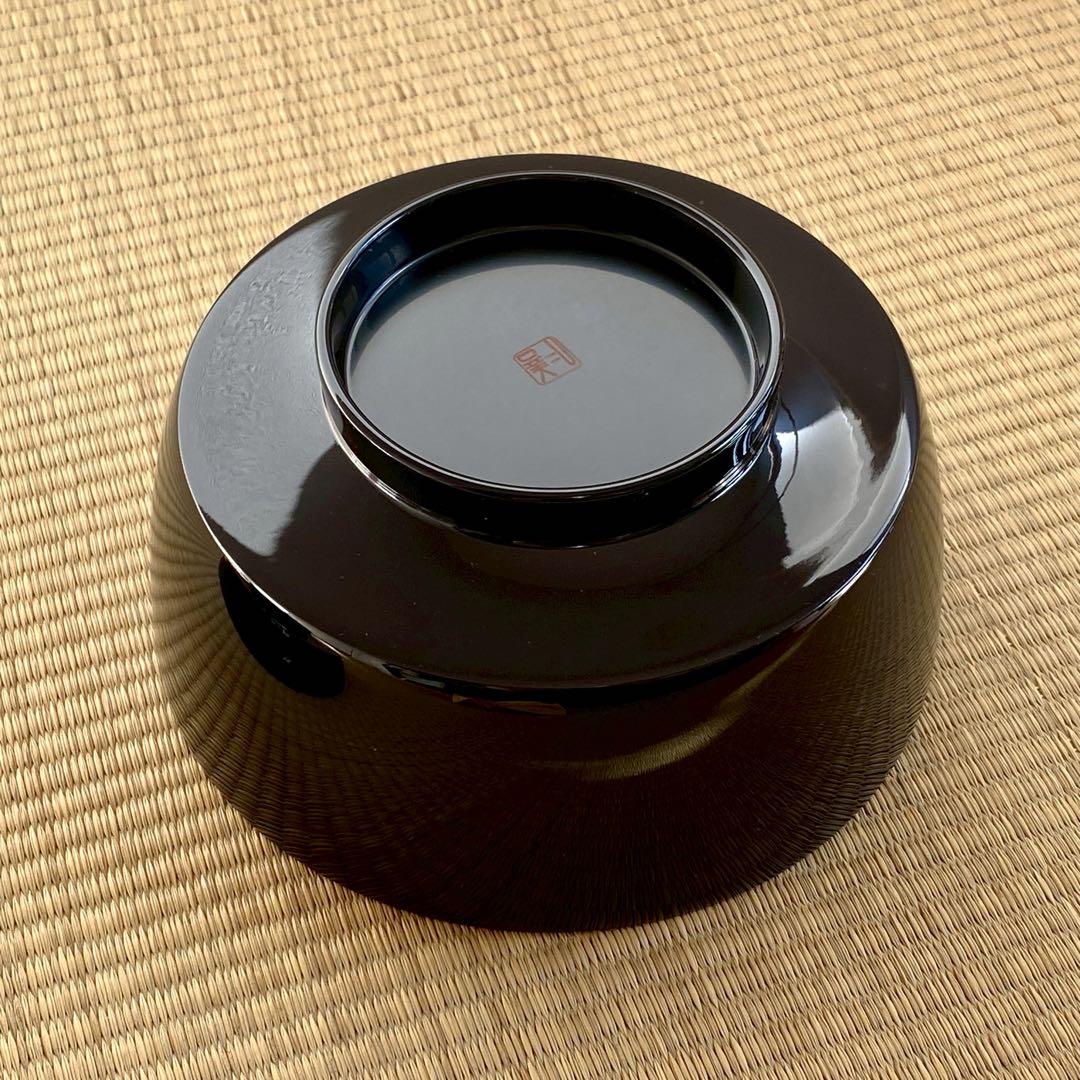 未使用 美品 輪島屋善仁 輪島塗 呂色仕上 【煮物椀5客】草花絵変り蒔絵 懐石