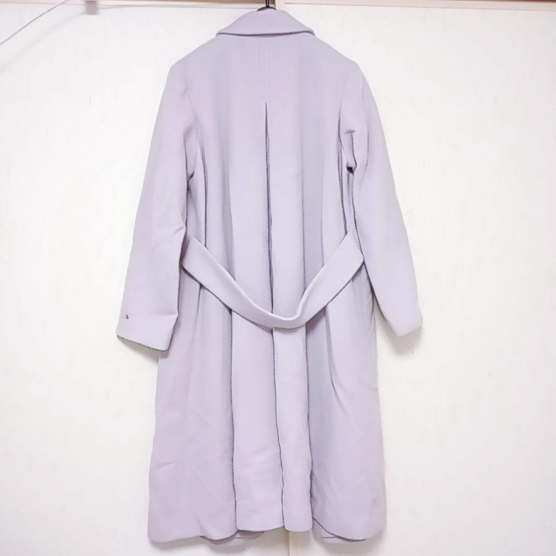 ジルスチュアート ライトモッサチェスター コート ロング ピンク ラベンダー l