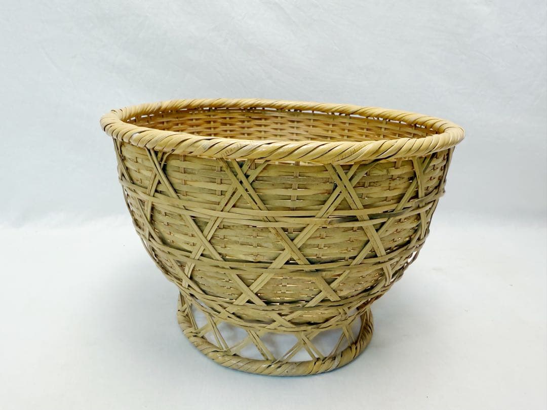 未使用 懐石道具 竹編籠飯器 朝茶事 竹飯器 刻印 夏用 箱無